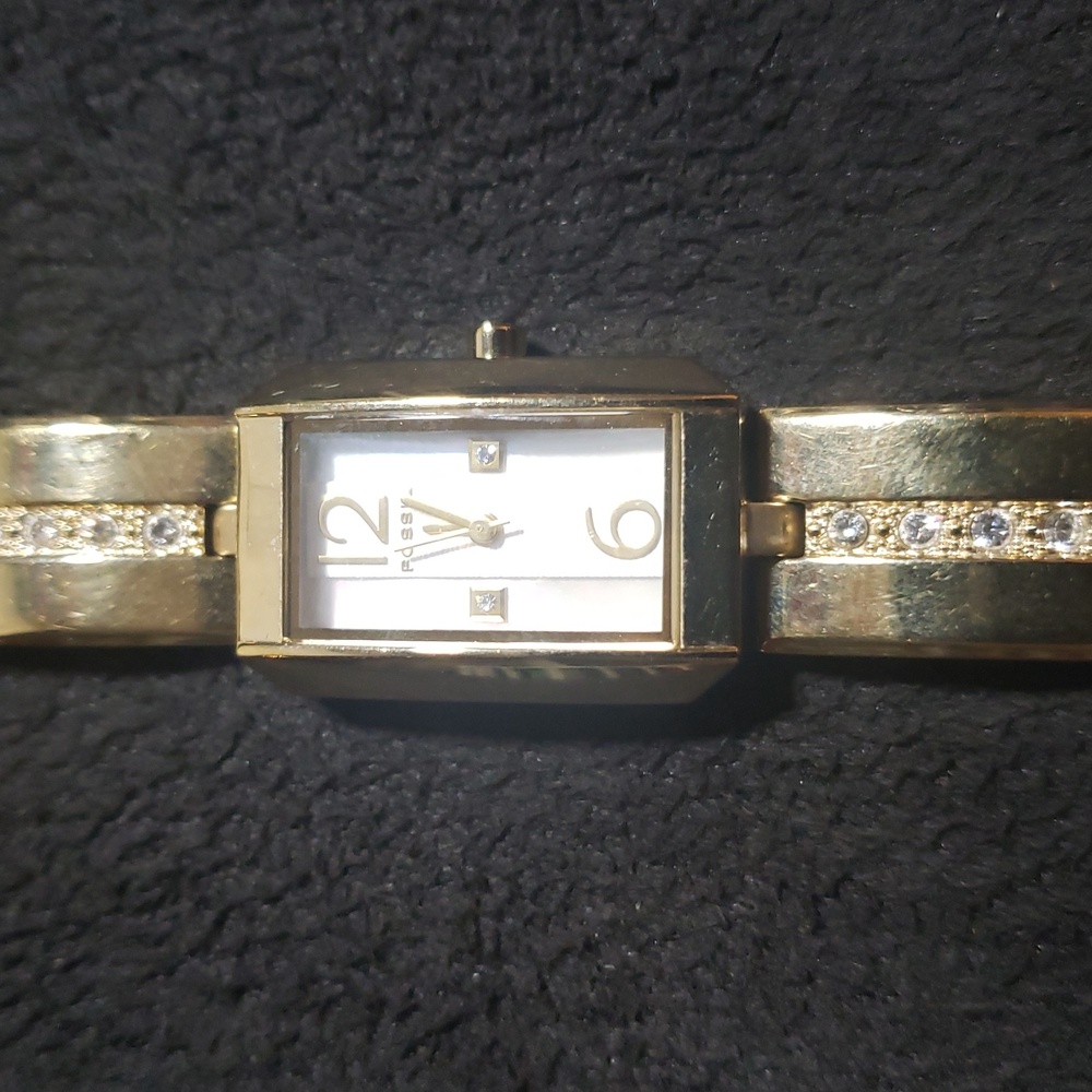 Fossil Women's ES-2220 Gold Rectangular Face Watch